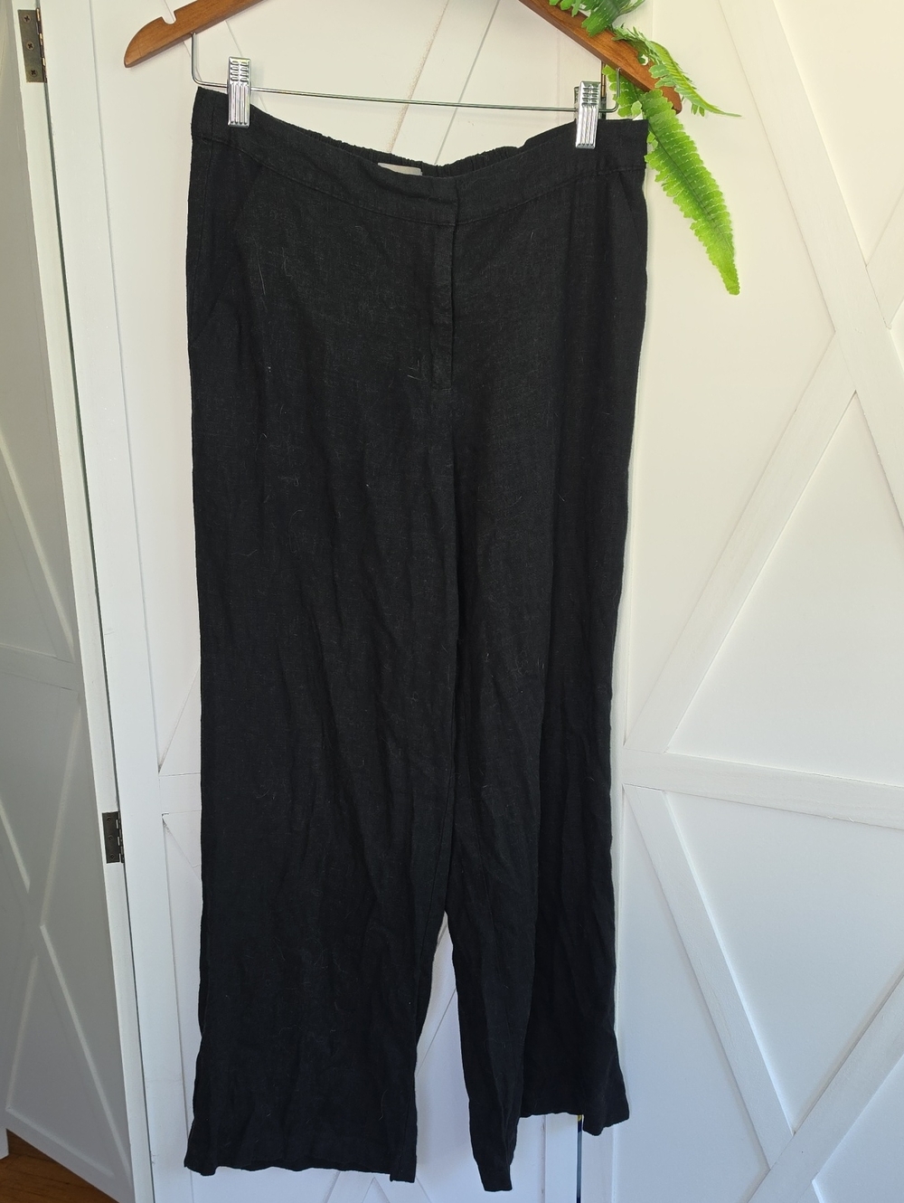 Vero Moda Bestseller Black Wide-Leg Linen-Blend Trousers